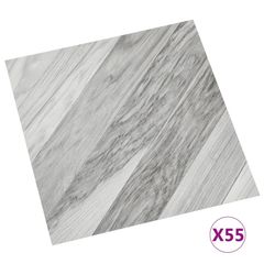 Self-adhesive Flooring Planks 55 pcs PVC 5.11 m(sqr) Grey Striped