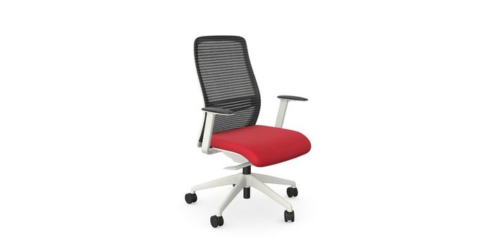 NV High Back Swivel Mesh Chair Lime White Frame with adjustable arms