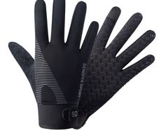 Black Thermal Sports Gloves Touchscreen Size L