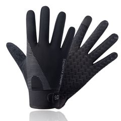 Black Thermal Sports Gloves Touchscreen Size L