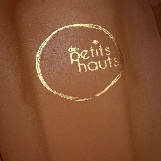 Des Petits Hauts gold high heels with box size 5