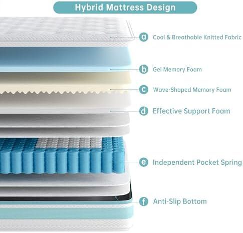 4FT6 Double Mattress, 10 Inch Gel Memory Foam Hybrid - 7 Zone Orthopedic Pocket Sprung Mattress, Medium Firm for Back Pain Relief, 135x190x25 cm