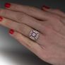 Art Deco Style Ruby Crystal Silver Ring Image 4