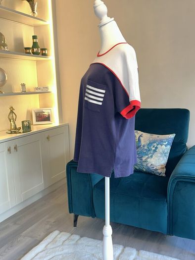 Ladies Navy, White & Red Tee Shirt from West Quay Carrig Donn