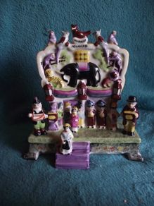 Staffordshire Flatback Group " WOMBWELLS MENAGERIE" - Vintage Reproduction - 1990's