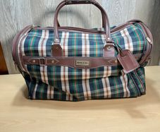 Shilton Vintage Plaid Travel Duffle Bag - Very Large - Shoulder Strap