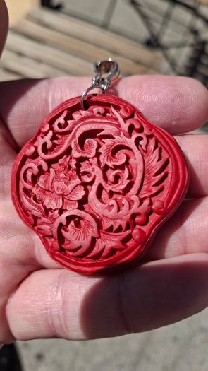 Cinibar Chinese pendant