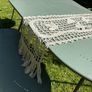 Vintage French Crochet Table Runner with fringe each end Image 2