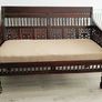 Stunning 2 Seater Wooden Sofa (Walnut Finish) Image 5