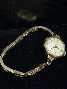 Vintage 1948 Tudor 9ct Gold Ladies Watch Dennison Case & 9ct Gold Bracelet