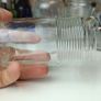 491 - Set of 6 Vintage Clear Glass Screw Top Collectible Decorative Jars Image 5