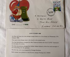 First day cover Irish Love stamp 1988