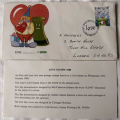 First day cover Irish Love stamp 1988