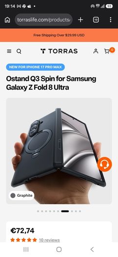 Torras Ostand Q3 Spin for Samsung Galaxy Z Fold 8 Ultra