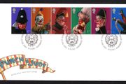 2001 Great Britain Punch and Judy Show Puppets Commemorative Stamps Royal Mail Addressed First Day Cover (FDC).