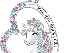 FREE SHIPPING | You are Magical Necklace for Girls Crystal Heart Pendant Necklaces Jewelry Gifts for Girls Daughter Granddaughter Niece Birthday
