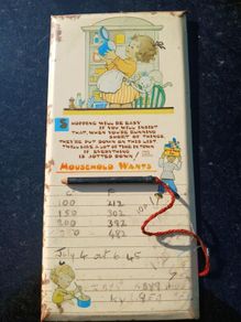 Vintage shopping list board