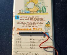 Vintage shopping list board