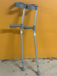 Pair of Adjustable Aluminium Forearm Crutches Walking Aids