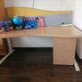 Large curved computer desk with pedestal Image 3