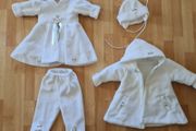 princess christening dress  white coat hat shoes winter baptism size 74
