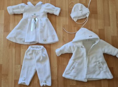 princess christening dress  white coat hat shoes winter baptism size 74