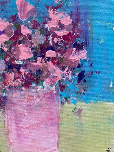 Framed Original Floral  Painting Art Contemporary Art Painting  Original Gift