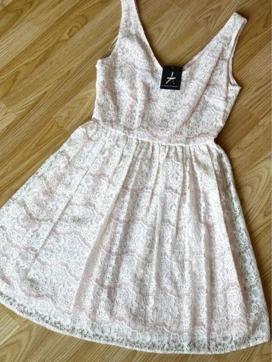 Atmosphere Blush Pink Lace Skater Dress Size 10 NWT Wedding Guest Party Vintage Dress