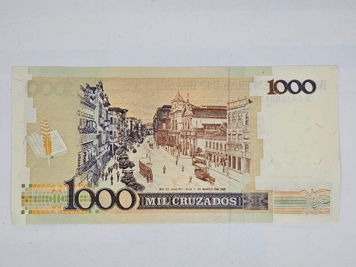 Brasil 1000 Cruzados Banknote  Couterstamped