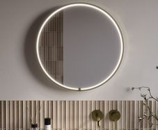 Mirror Led , touch frame led ,brushed brass 600mm nyx