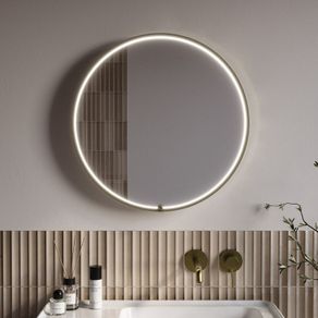 Mirror Led , touch frame led ,brushed brass 600mm nyx