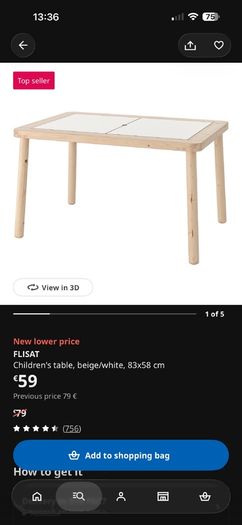 IKEA flisat kids table
