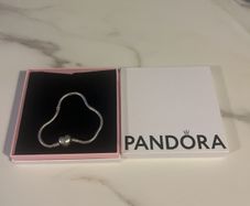 Pandora Moments Heart Clasp Snake Chain Bracelet