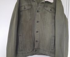 Boohoo man green denim jacket.