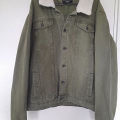 Boohoo man green denim jacket.