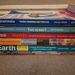 school books senior cycle geography, French, biology etc