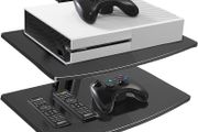 Floating Shelf Wall bracket with Strengthened Tempered Glass for DVD Players/Cable Boxes/Games Consoles/TV Accessories, 2 Shelves, Black (FREE SHIPPING)