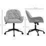 Office Chair Desk Chair Computer Chair, Height Adjustable, Velvet-Look, Grey Image 2