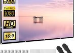 Projector Screen ,120 inch 16:9 Foldable Anti-Crease Movie Screen for Home, Office, Party, Classroom, Outdoor Indoor Movies.