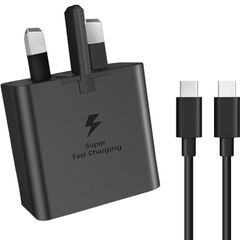 25W Fast Charger USB C Plug UK Compatible with Samsung Galaxy Charger With 2M Cable Cable USB C to Type C