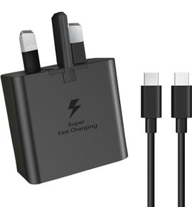25W Fast Charger USB C Plug UK Compatible with Samsung Galaxy Charger With 2M Cable Cable USB C to Type C