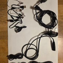 Cables: iec C7, USB C, Micro USB, P2