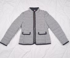 Basler Black White Houndstooth Quilted Zip-Up Lightweight Puffer Jacket 12UK/40EU