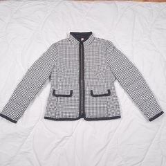Basler Black White Houndstooth Quilted Zip-Up Lightweight Puffer Jacket 12UK/40EU