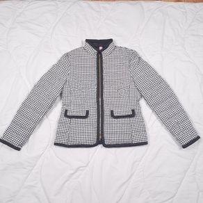 Basler Black White Houndstooth Quilted Zip-Up Lightweight Puffer Jacket 12UK/40EU