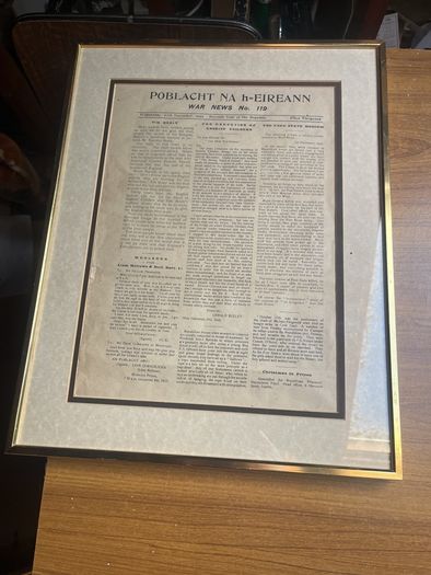 Original framed Poblacht NA h = EIREANN  war news number 119