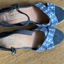 TOMS Denim Wedge Espadrilles Size 3.5 Blue Patterned Image 8