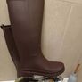 New burgundy tall rubber wellington boots - 38. Image 2