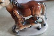 Antique pre 1900 bone china horse figurine with a bony