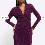 River Island purple midi dress size 8 Image 2